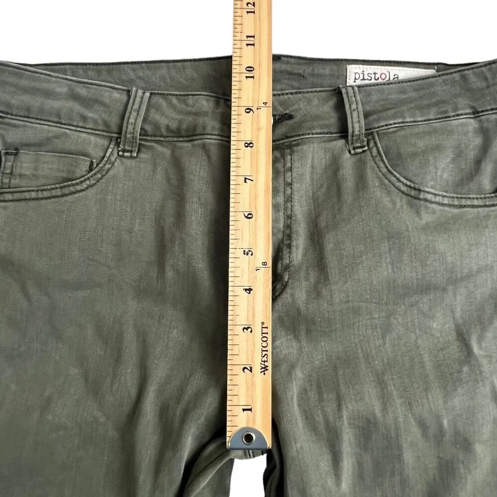 Pistola‎ Womens Green Mid Rise Skinny Moto Jeans 30